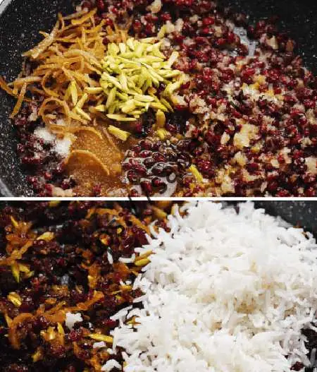 ترز تهیه زرشک لو با مرغ همراه سس پرتقالی