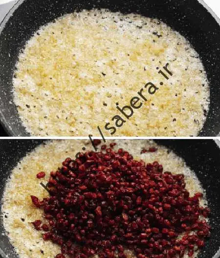 ترز تهیه زرشک لو با مرغ همراه سس پرتقالی