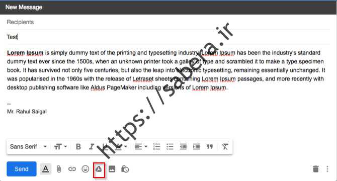 ارسال ائمیل به هاهم بالا
